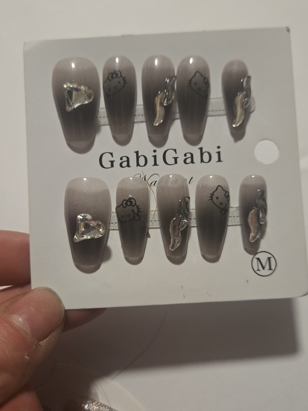 GabiGabi Grey Ombre Hello Kitty Press-On Nails